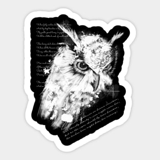 owl and poetry Sticker